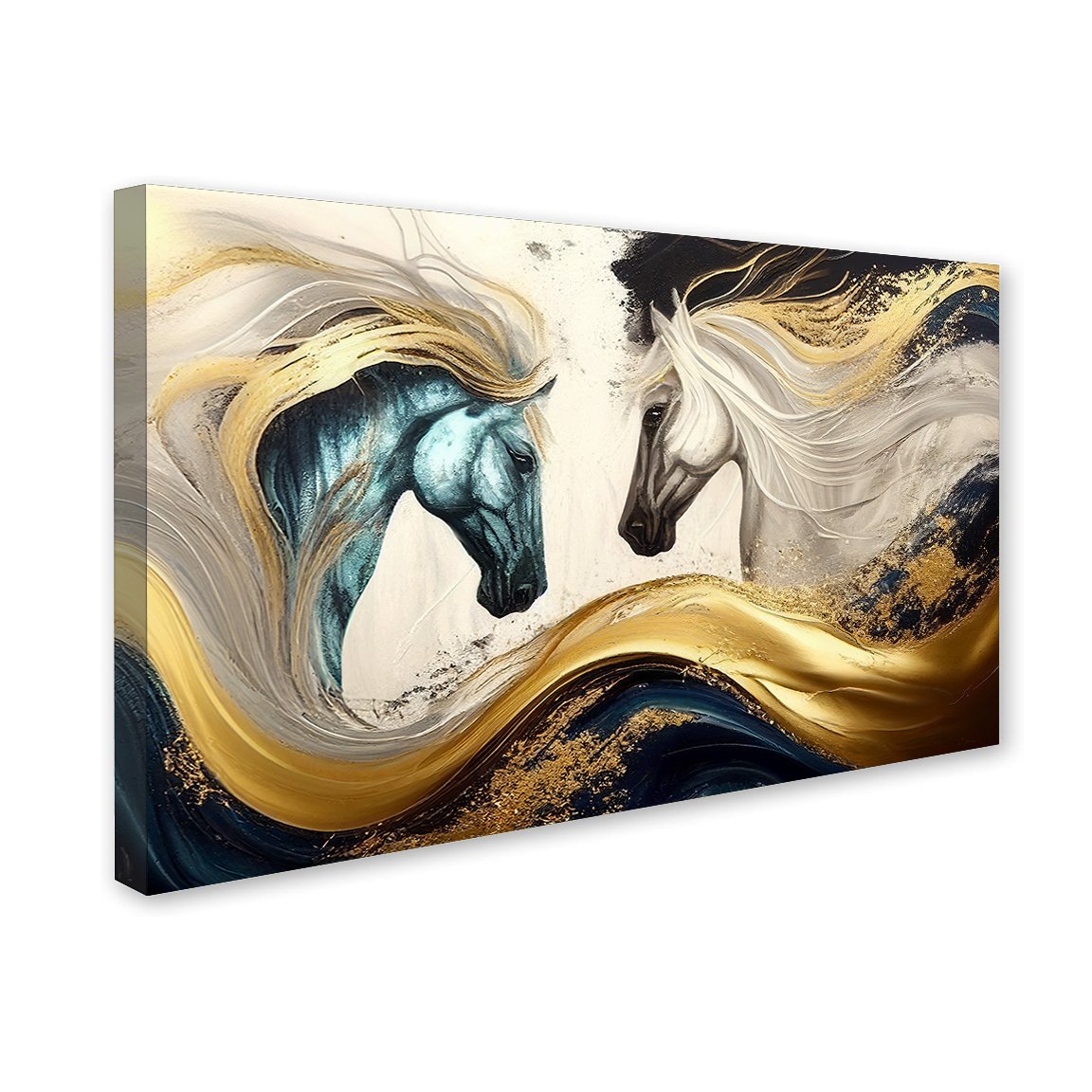 Imagine Two Horse Premium Canvas Wall Painting decorative masterpiece for home decor